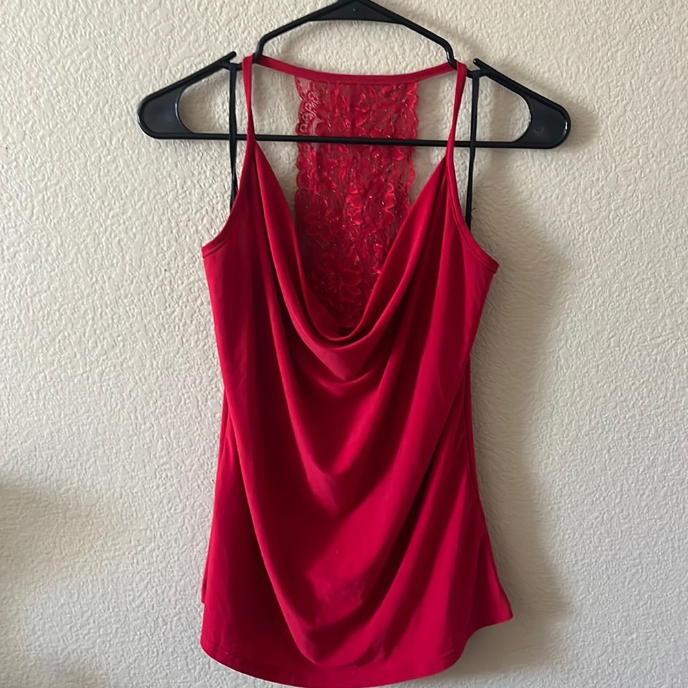 Red lace dress blouse